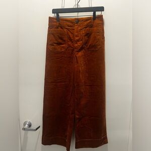 Bronze Colette cropped wide-leg pants: corduroy edition